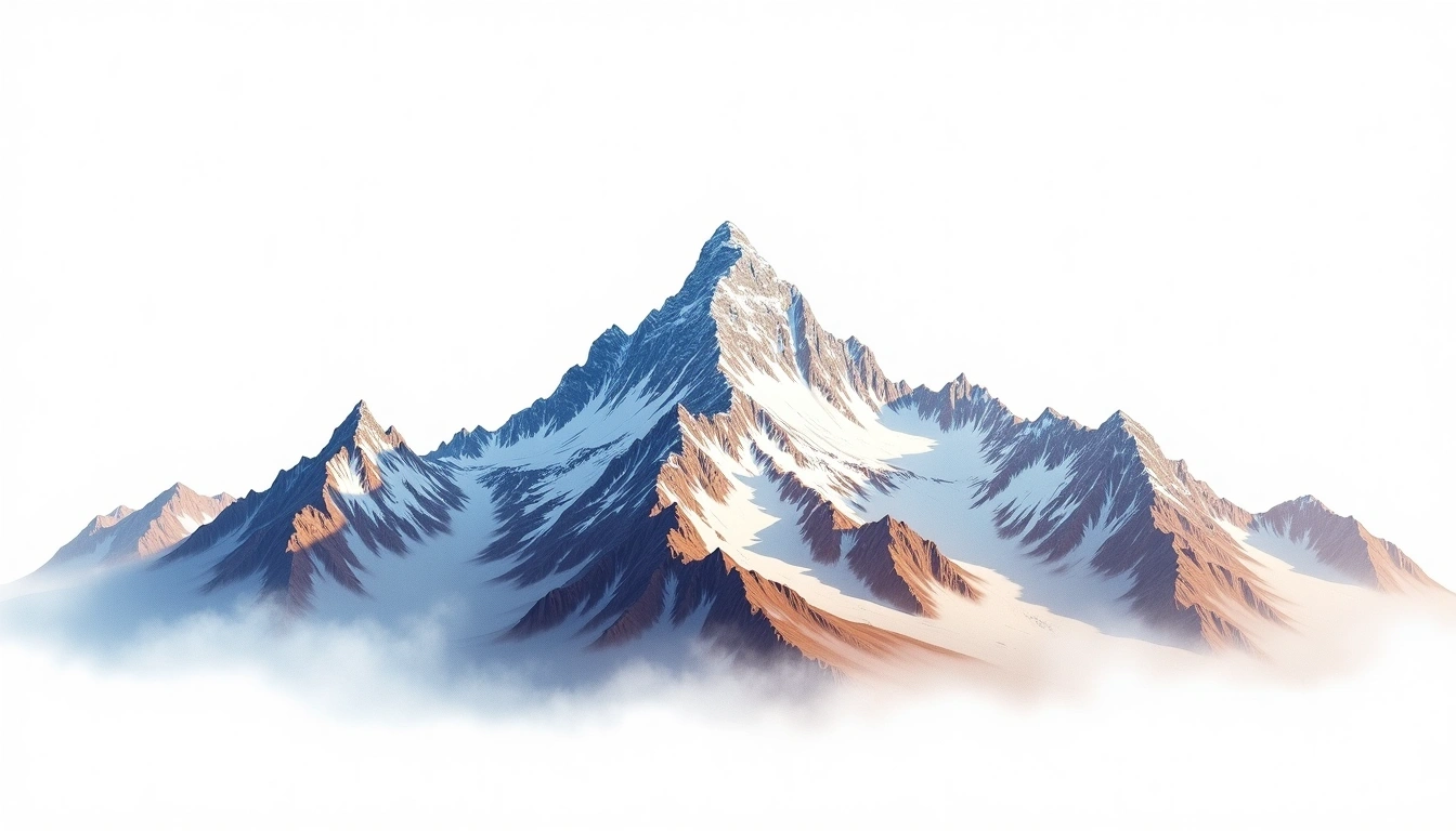 Khan Tengri Kazakh — 7,010m — Kazakhstan — watercolor illustration