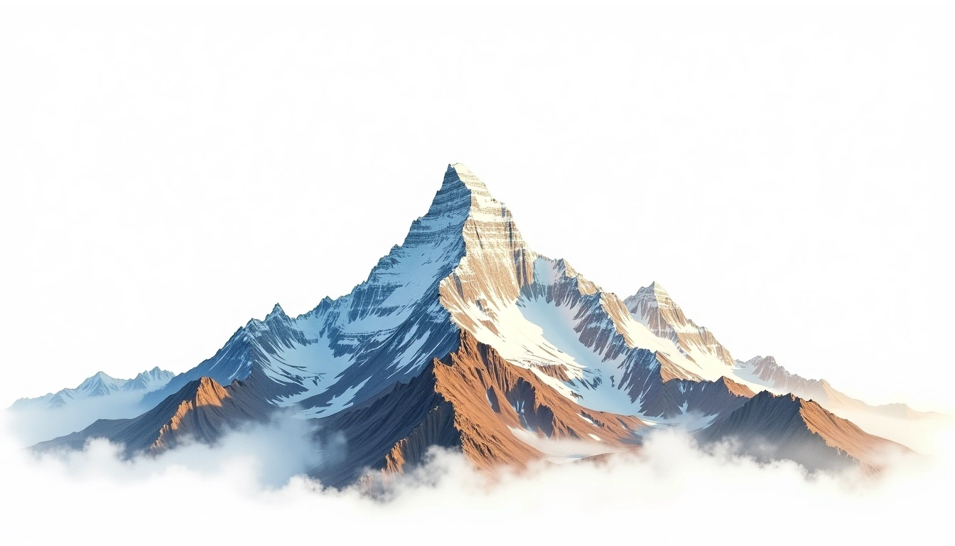 Khan Tengri — 7,010m — Kyrgyzstan — watercolor illustration