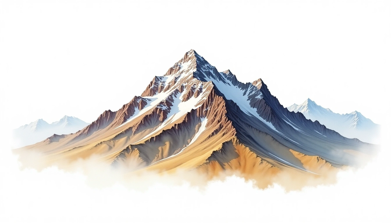 Kidis Yared — 4,453m — Ethiopia — watercolor illustration