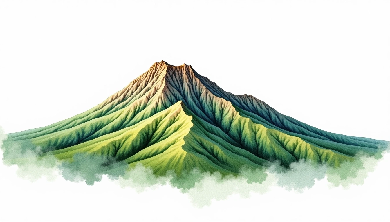 Killington Peak — 1,293m — United States — watercolor illustration
