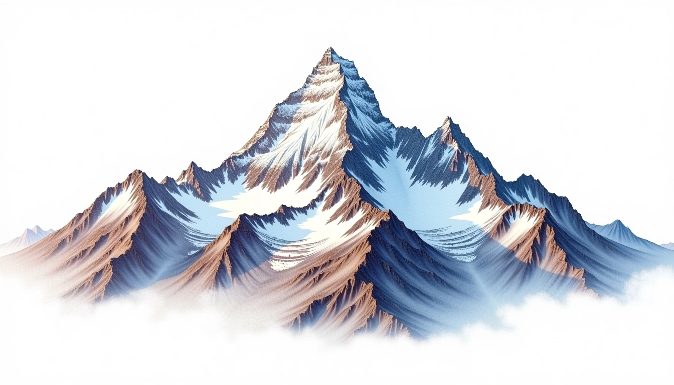 King Peak (Yukon) — 5,173m — Canada — watercolor illustration