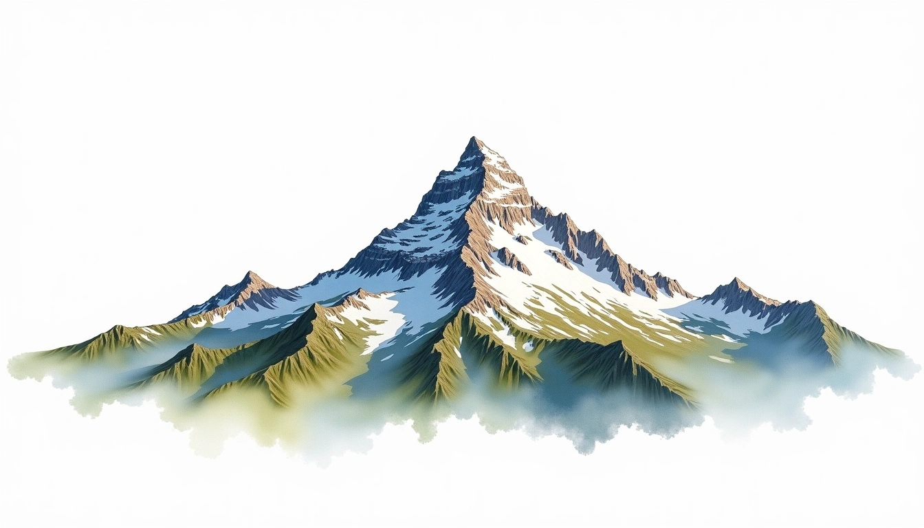 Kings Peak — 4,123m — United States — watercolor illustration