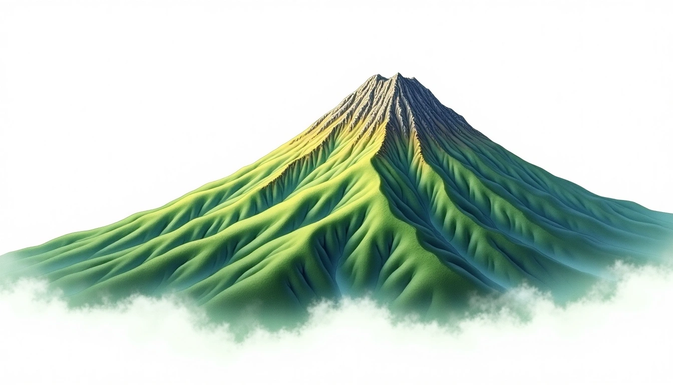 Kiso-Komagatake — 2,956m — Japan — watercolor illustration