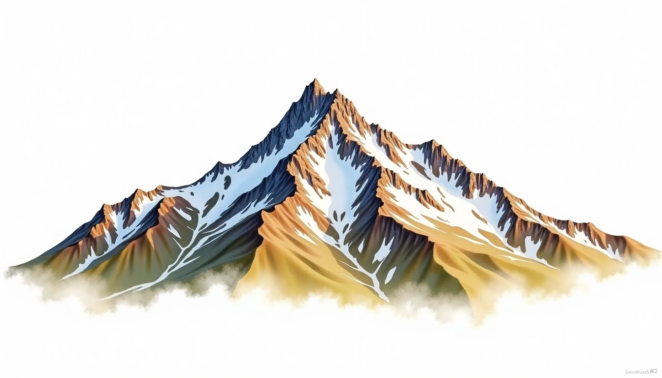 Kit Carson Peak — 4,317m — United States — watercolor illustration