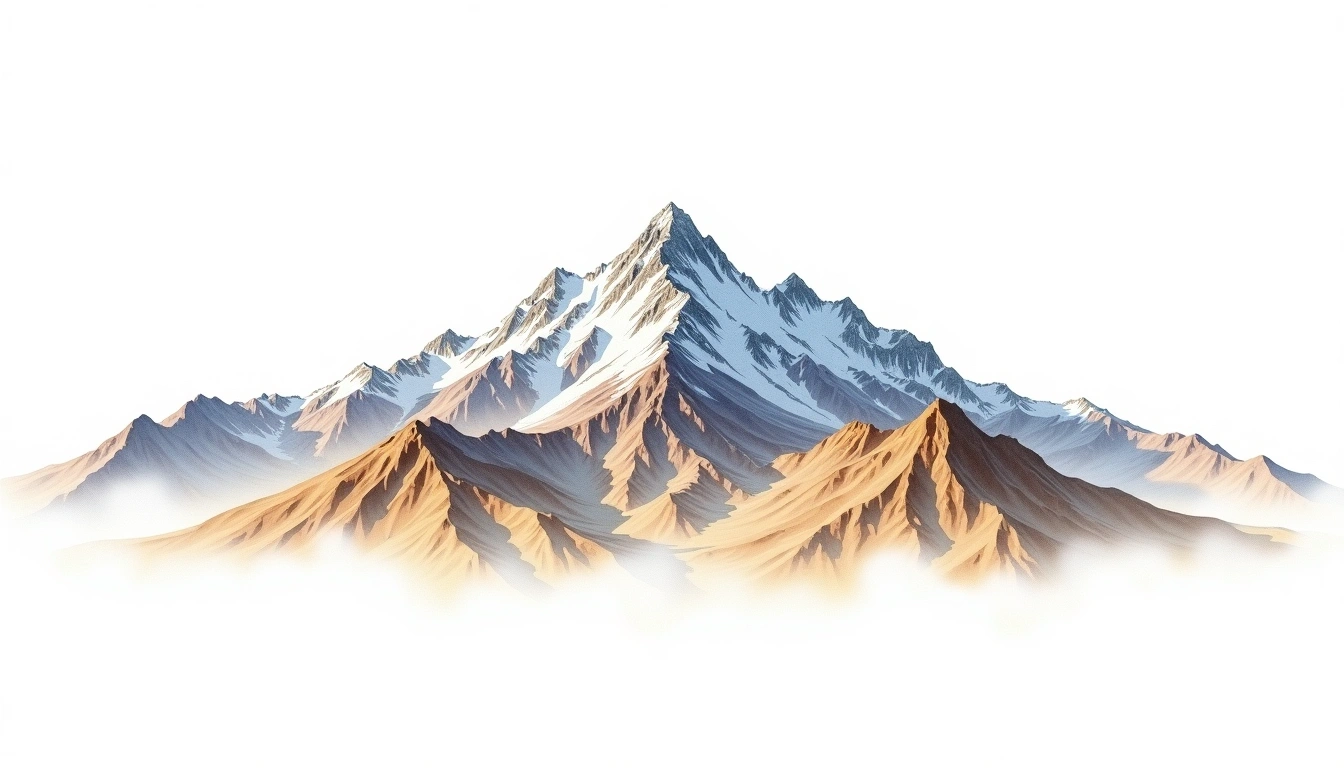 Kohe Keshnikhan — 6,743m — Afghanistan — watercolor illustration