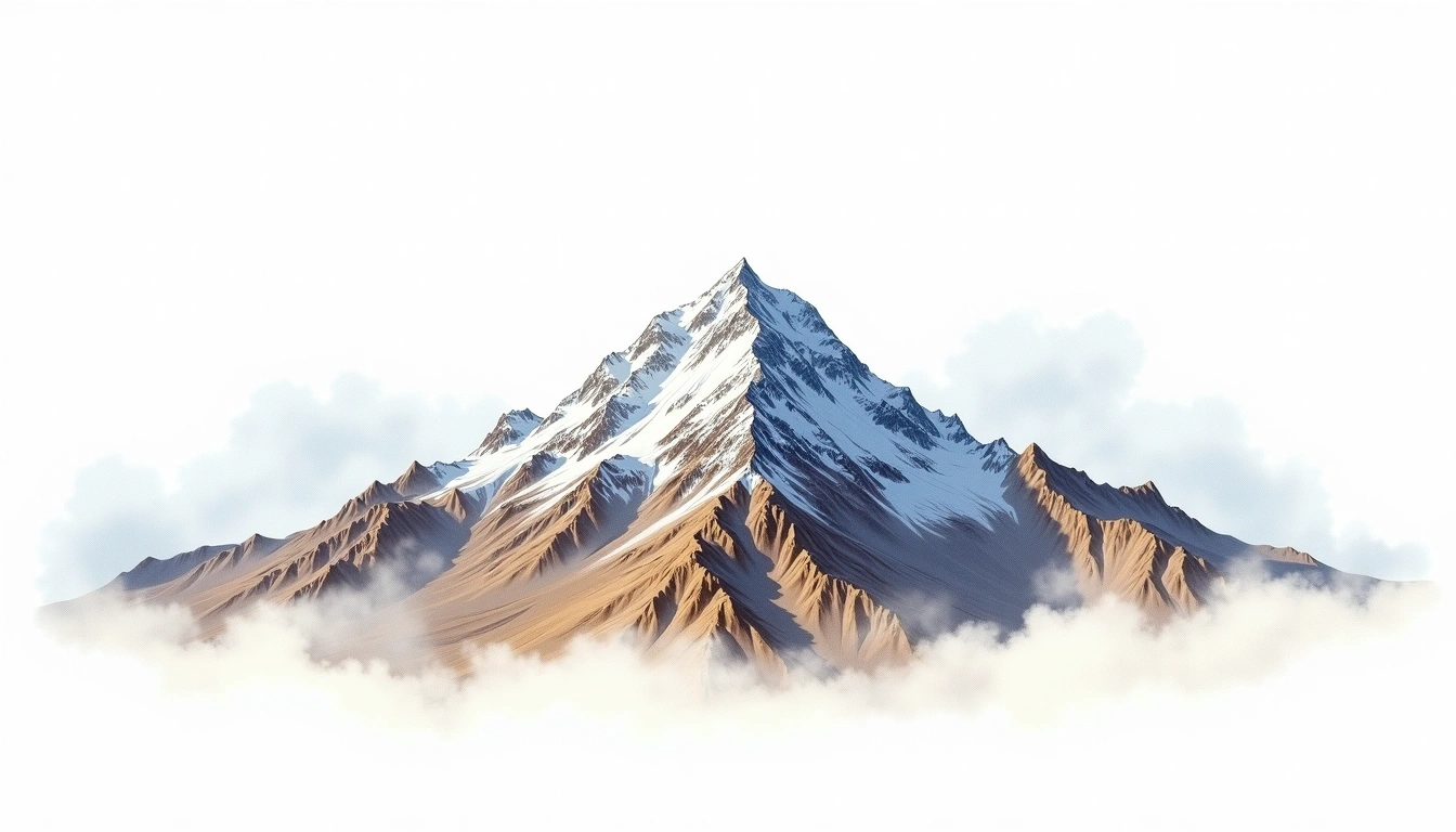 Kohe Shakhaur — 7,116m — Afghanistan — watercolor illustration