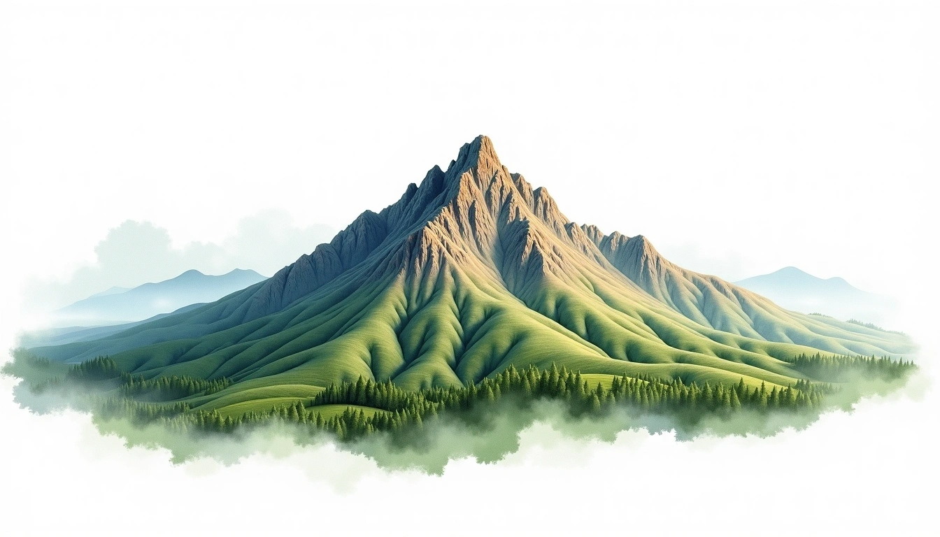 Komsberg — 2,109m — South Africa — watercolor illustration