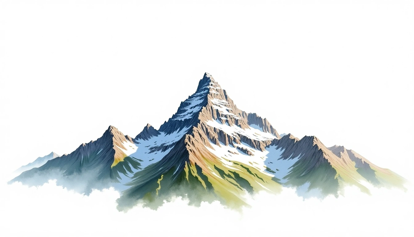 Konigspitze — 3,851m — Italy — watercolor illustration