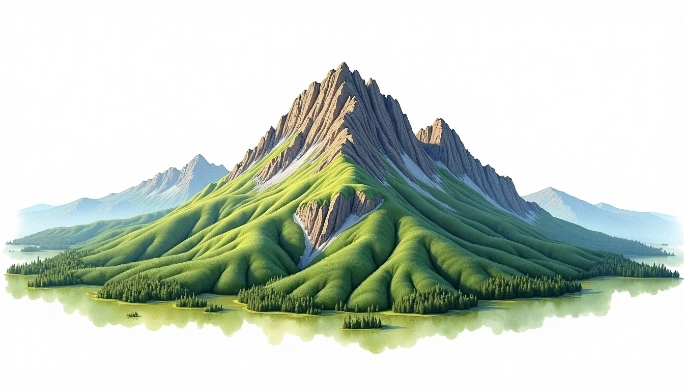 Konzhakovsky Kamen — 1,569m — Russia — watercolor illustration