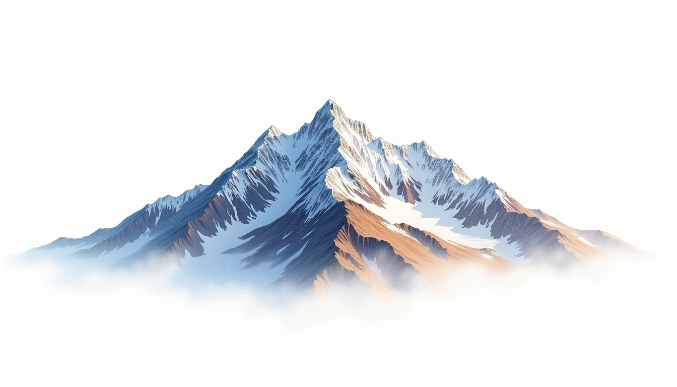 Koshtantau — 5,152m — Russia — watercolor illustration