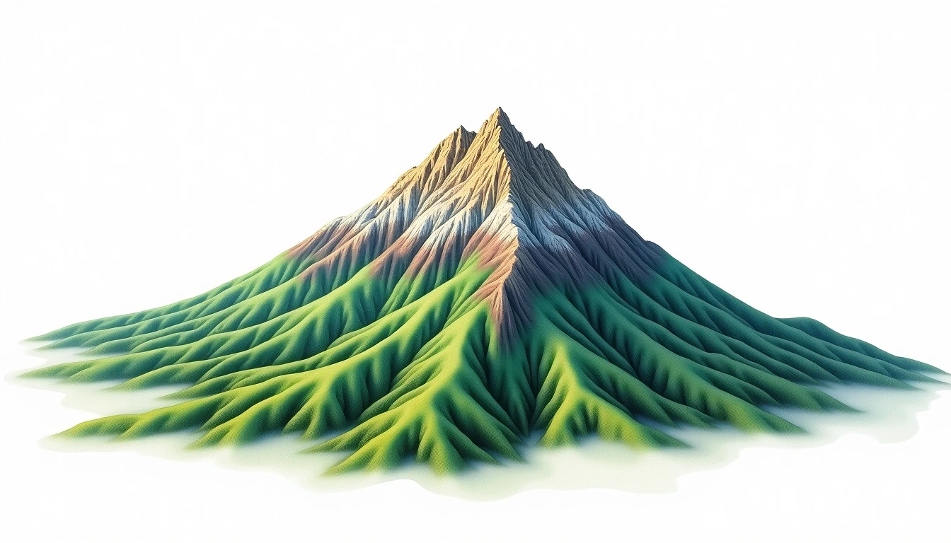 Kumotori-yama — 2,017m — Japan — watercolor illustration