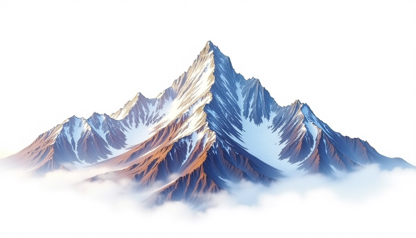 Kunlun Main Peak — 7,167m — China — watercolor illustration
