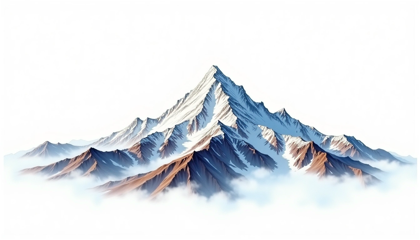 Kunyang Chhish — 7,852m — Pakistan — watercolor illustration