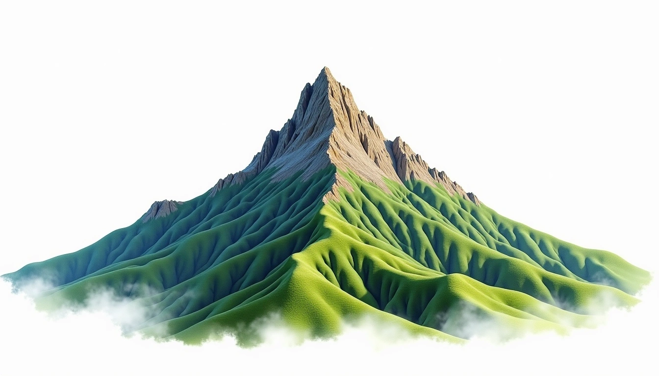 Kuthiravattam Peak — 2,522m — India — watercolor illustration