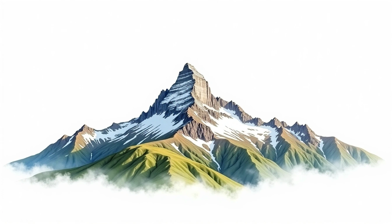Lagginhorn — 4,010m — Switzerland — watercolor illustration