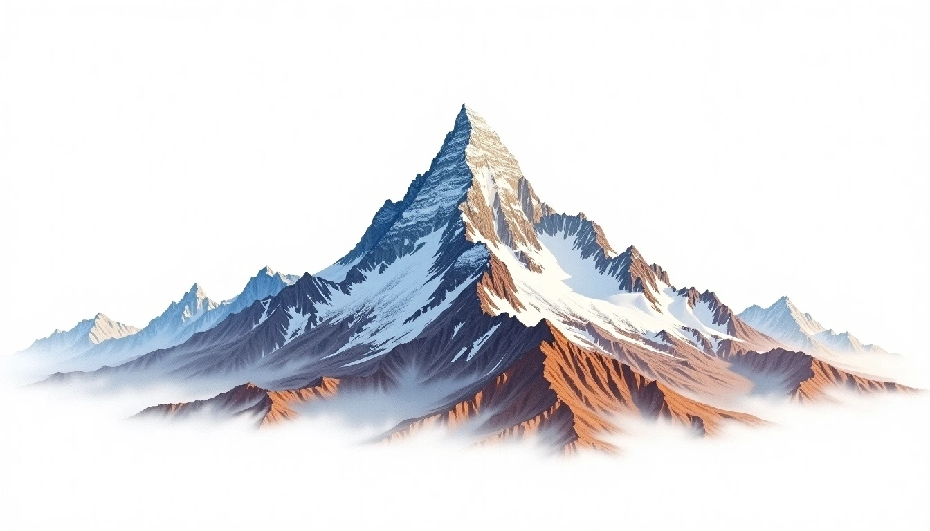Laila Peak — 6,096m — Pakistan — watercolor illustration