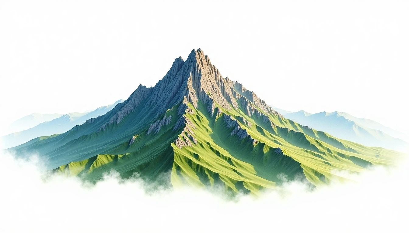 Lakuyin Shan — 3,084m — Taiwan — watercolor illustration