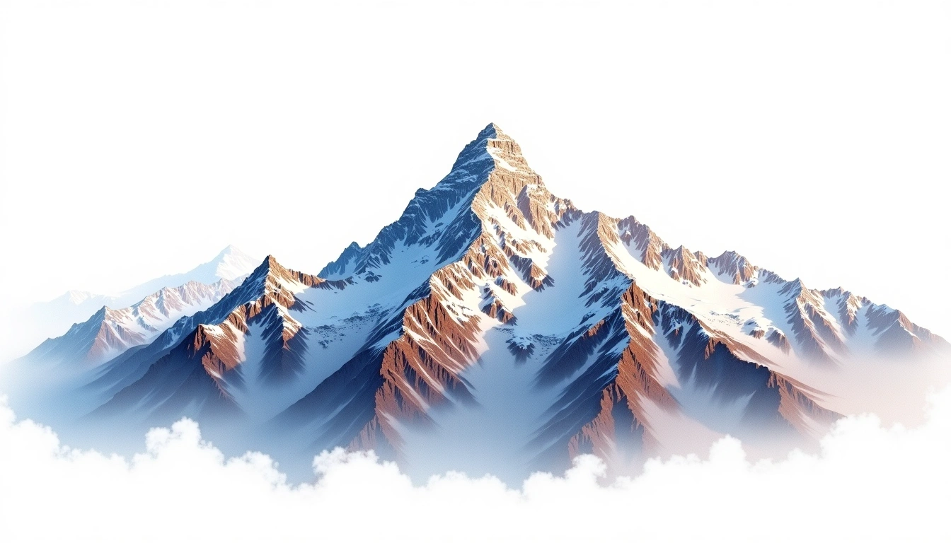 Lamjung Himal — 6,983m — Nepal — watercolor illustration