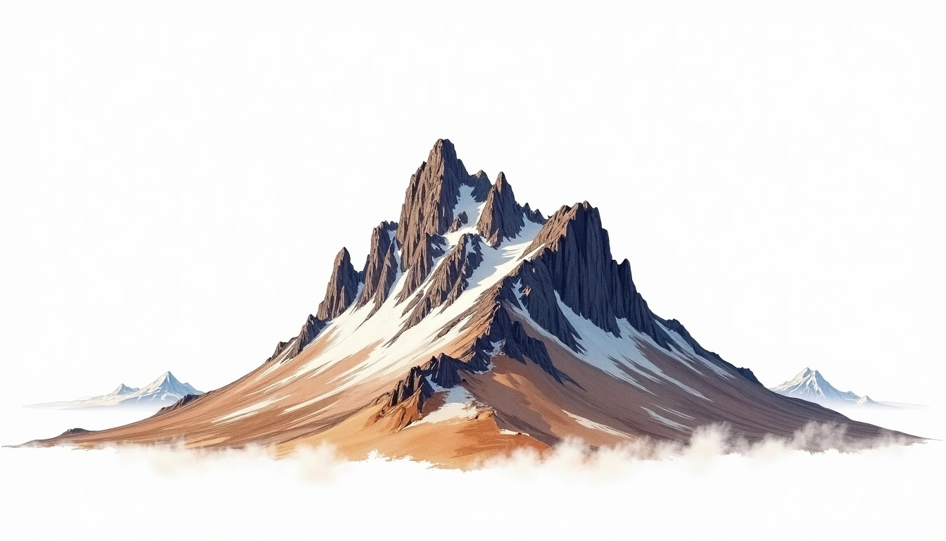 Langjokull — 1,355m — Iceland — watercolor illustration