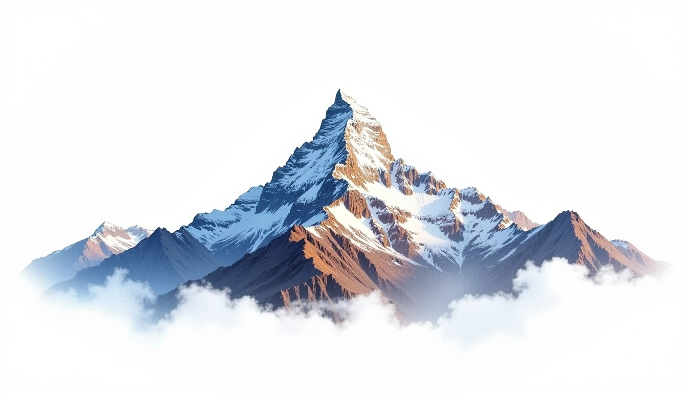 Langtang Ri — 7,205m — Nepal — watercolor illustration