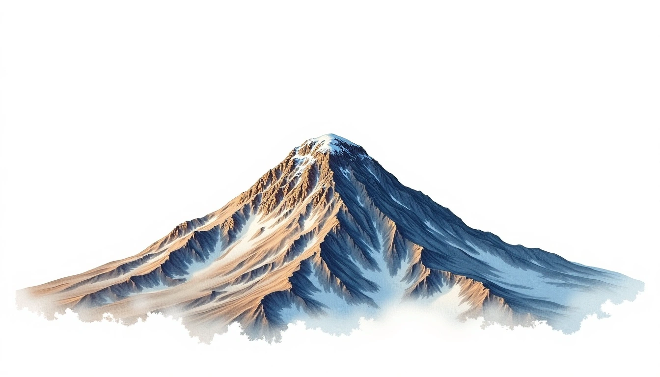 Lassen Peak — 3,187m — United States — watercolor illustration