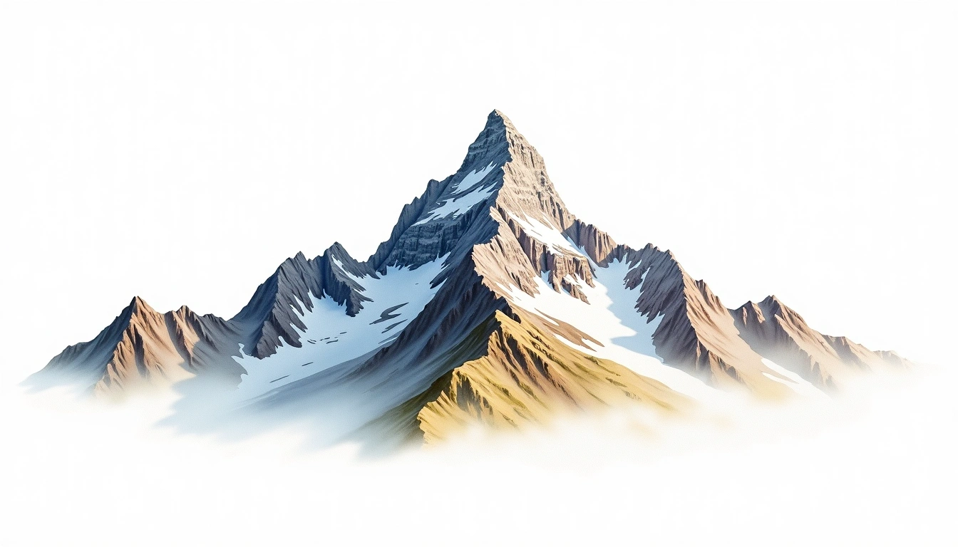 Lauteraarhorn — 4,042m — Switzerland — watercolor illustration