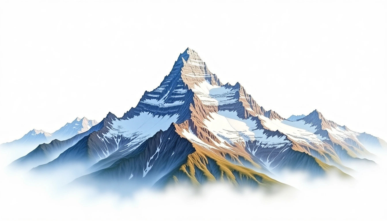 Lenzspitze — 4,294m — Switzerland — watercolor illustration