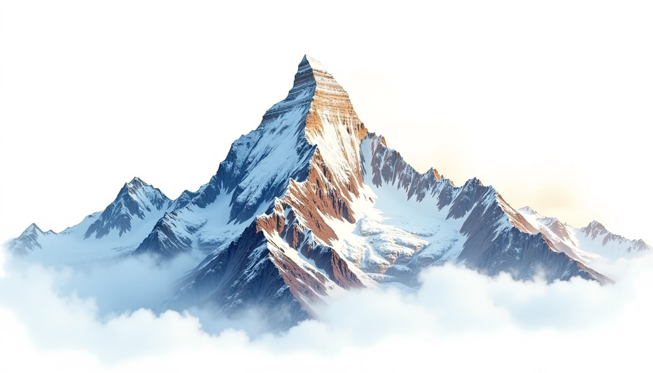 Lhotse — 8,516m — Nepal — watercolor illustration