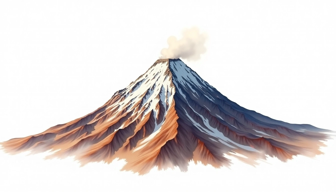Licancabur — 5,916m — Bolivia — watercolor illustration