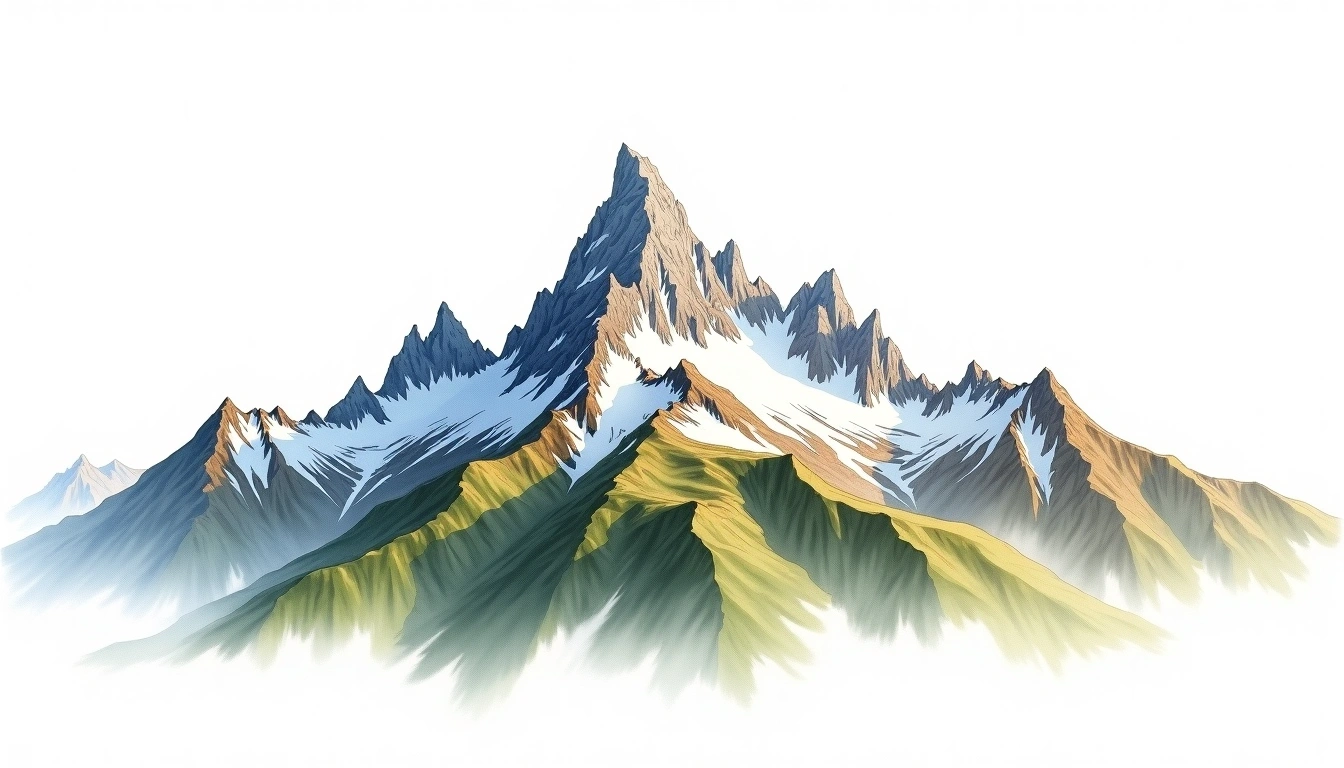 Liskamm — 4,527m — Switzerland — watercolor illustration