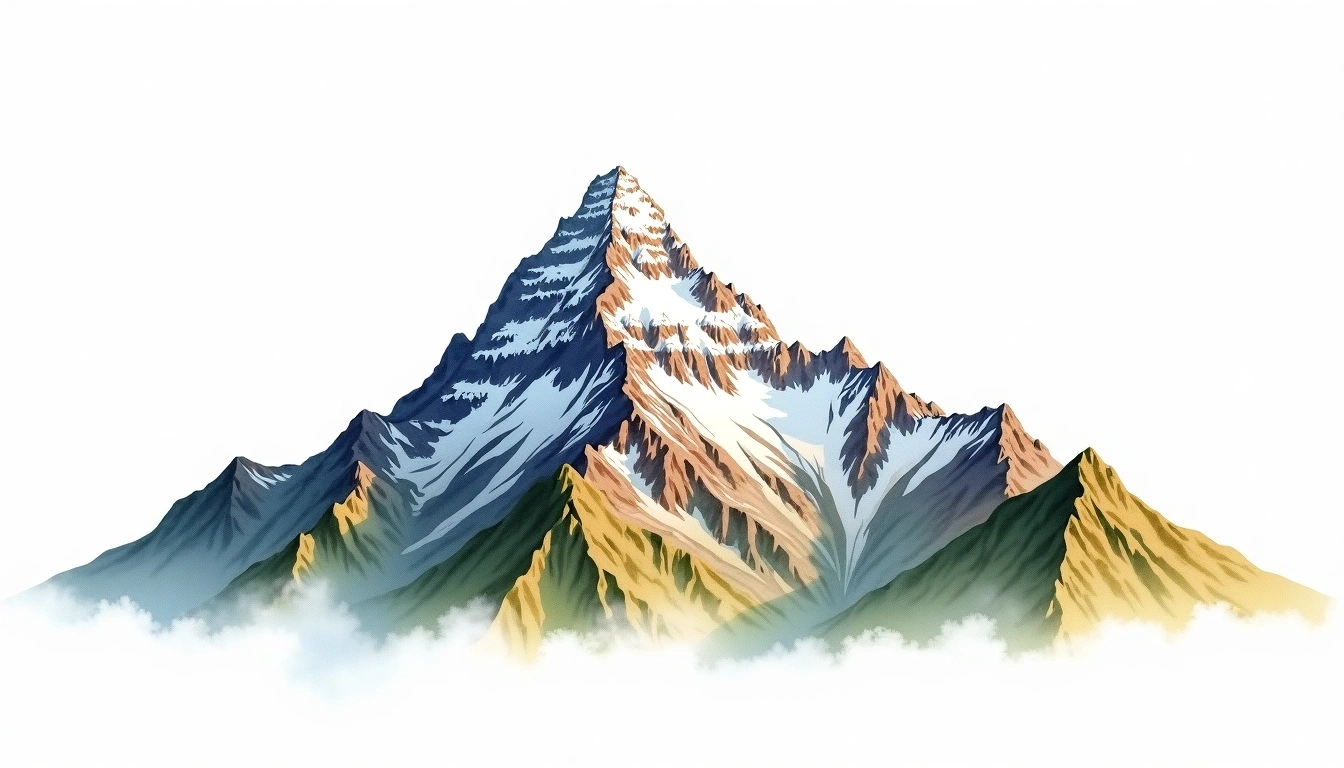 Little Bear Peak — 4,278m — United States — watercolor illustration