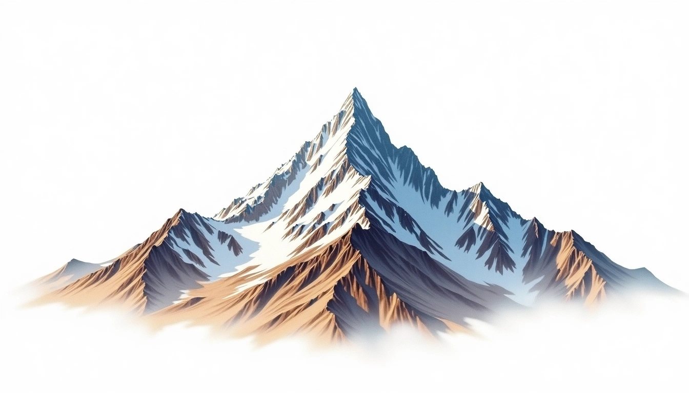 Liushilidaban Peak — 5,808m — China — watercolor illustration