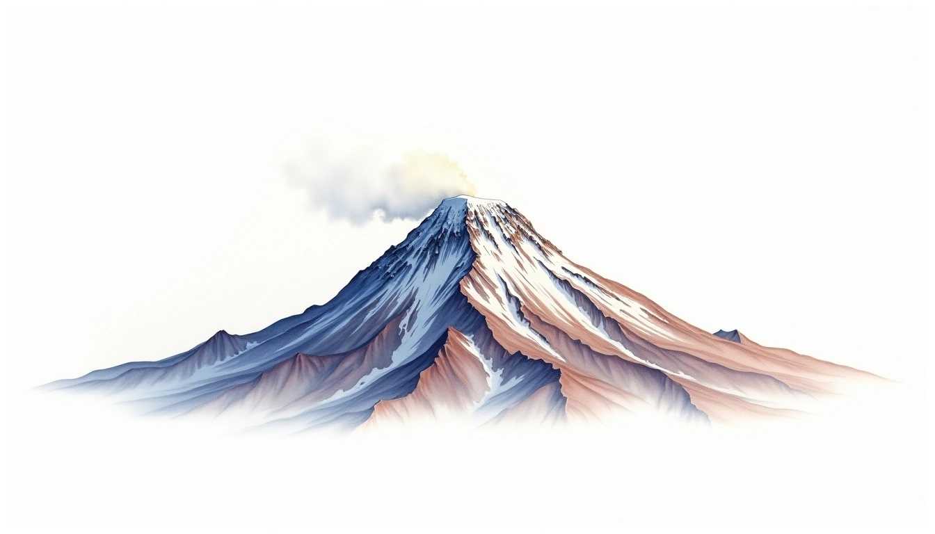 Llullaillaco — 6,739m — Chile — watercolor illustration
