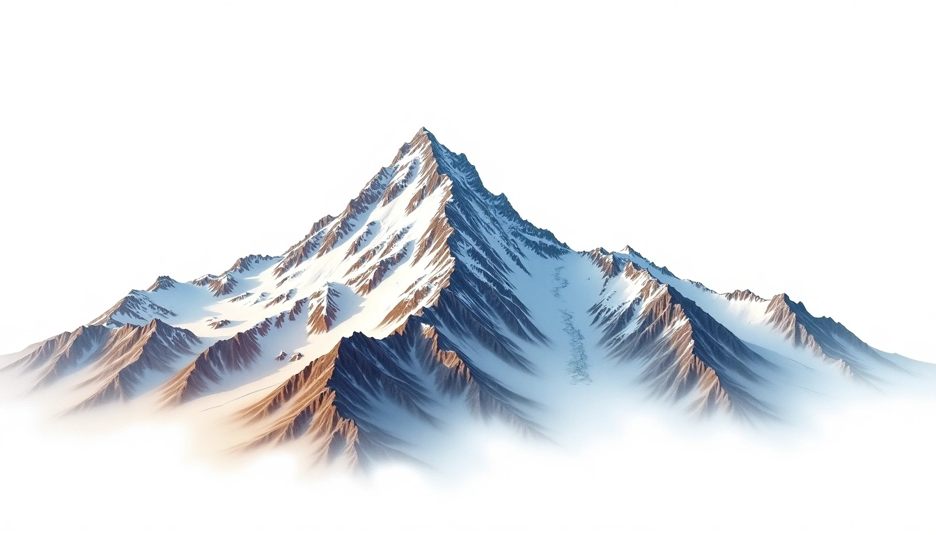 Lobuje Peak — 6,119m — Nepal — watercolor illustration