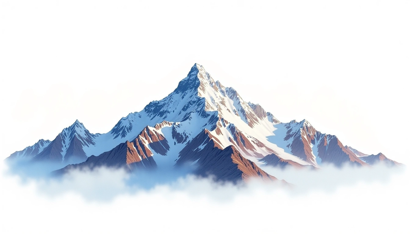 Loinbo Kangri — 7,095m — China — watercolor illustration