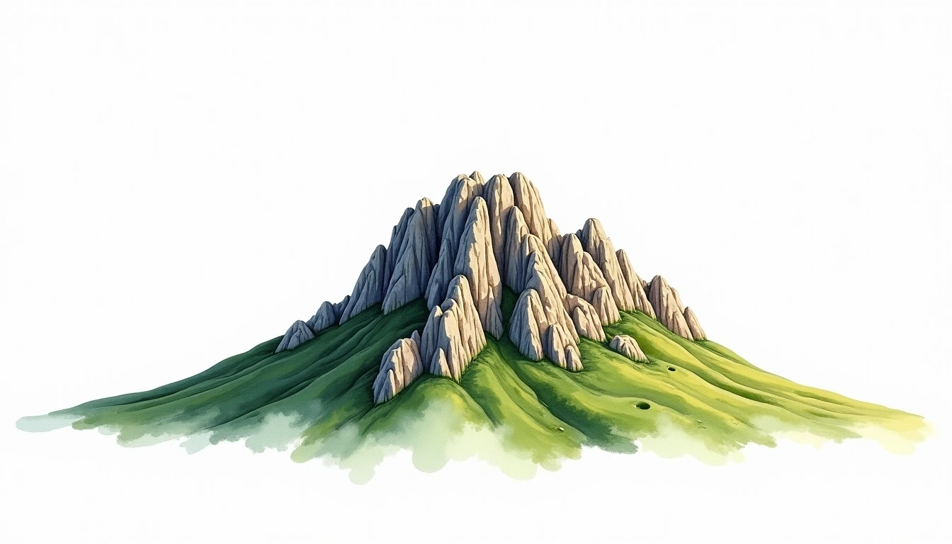 Lycabettus Hill — 277m — Greece — watercolor illustration