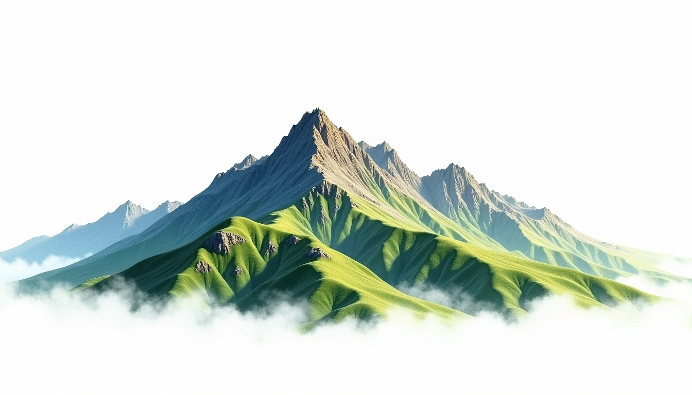 Mabishan Shan — 3,211m — Taiwan — watercolor illustration