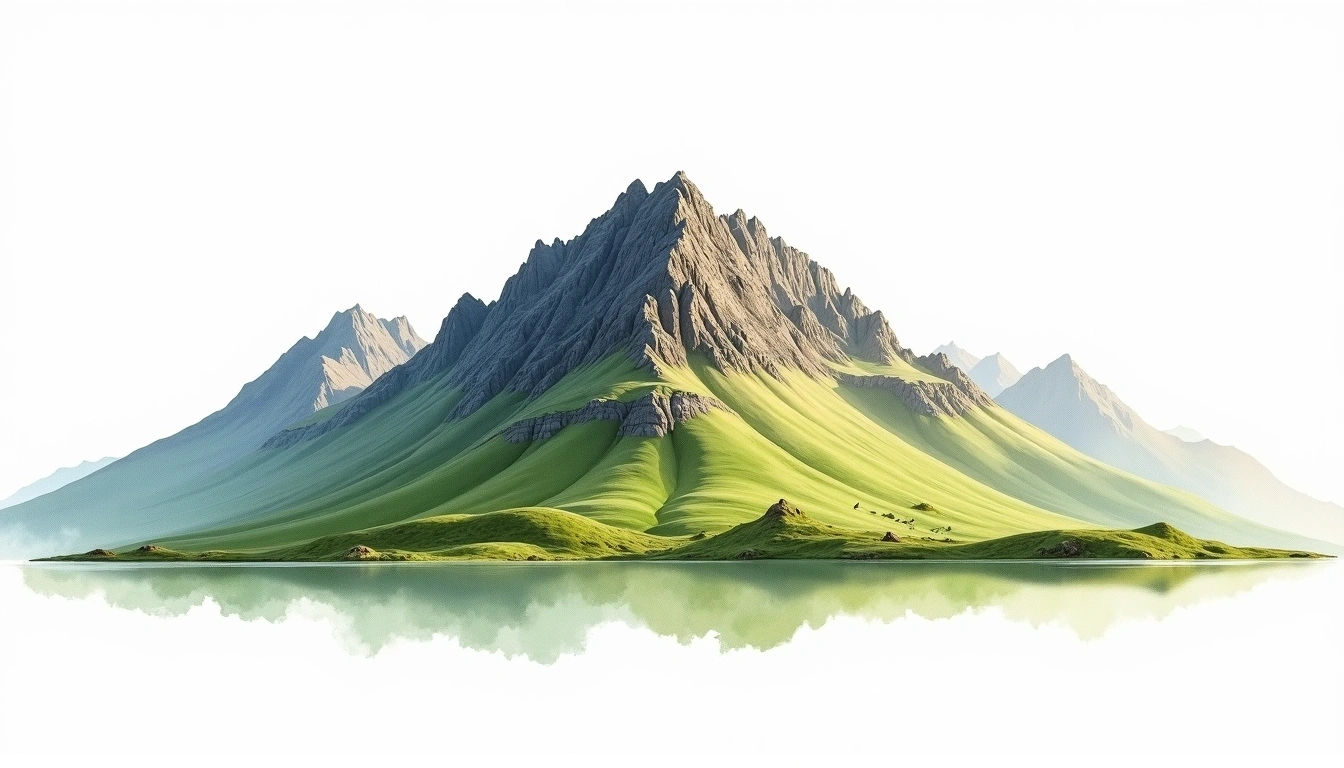 MacGillycuddy's Reeks — 1,039m — Ireland — watercolor illustration