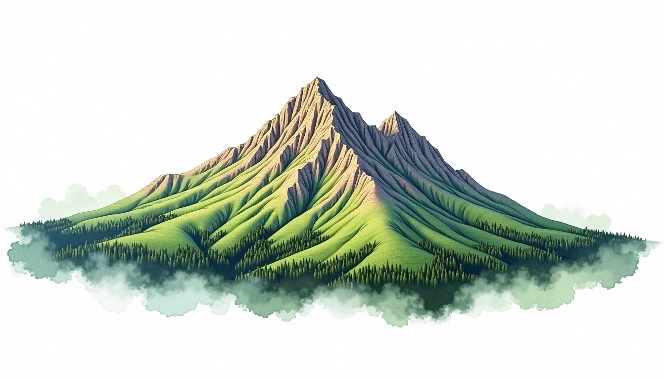 Maja e Jezerces — 2,694m — Albania — watercolor illustration