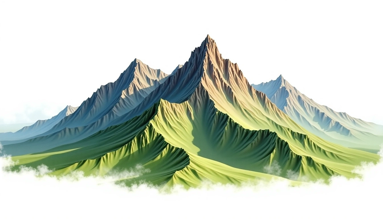 Makhaleng Peaks — 3,090m — Lesotho — watercolor illustration