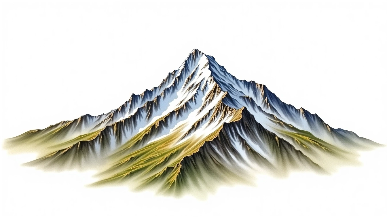 Maladeta — 3,308m — Spain — watercolor illustration