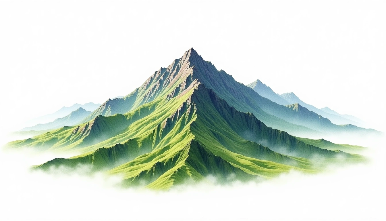 Malijia Nanshan — 3,546m — Taiwan — watercolor illustration