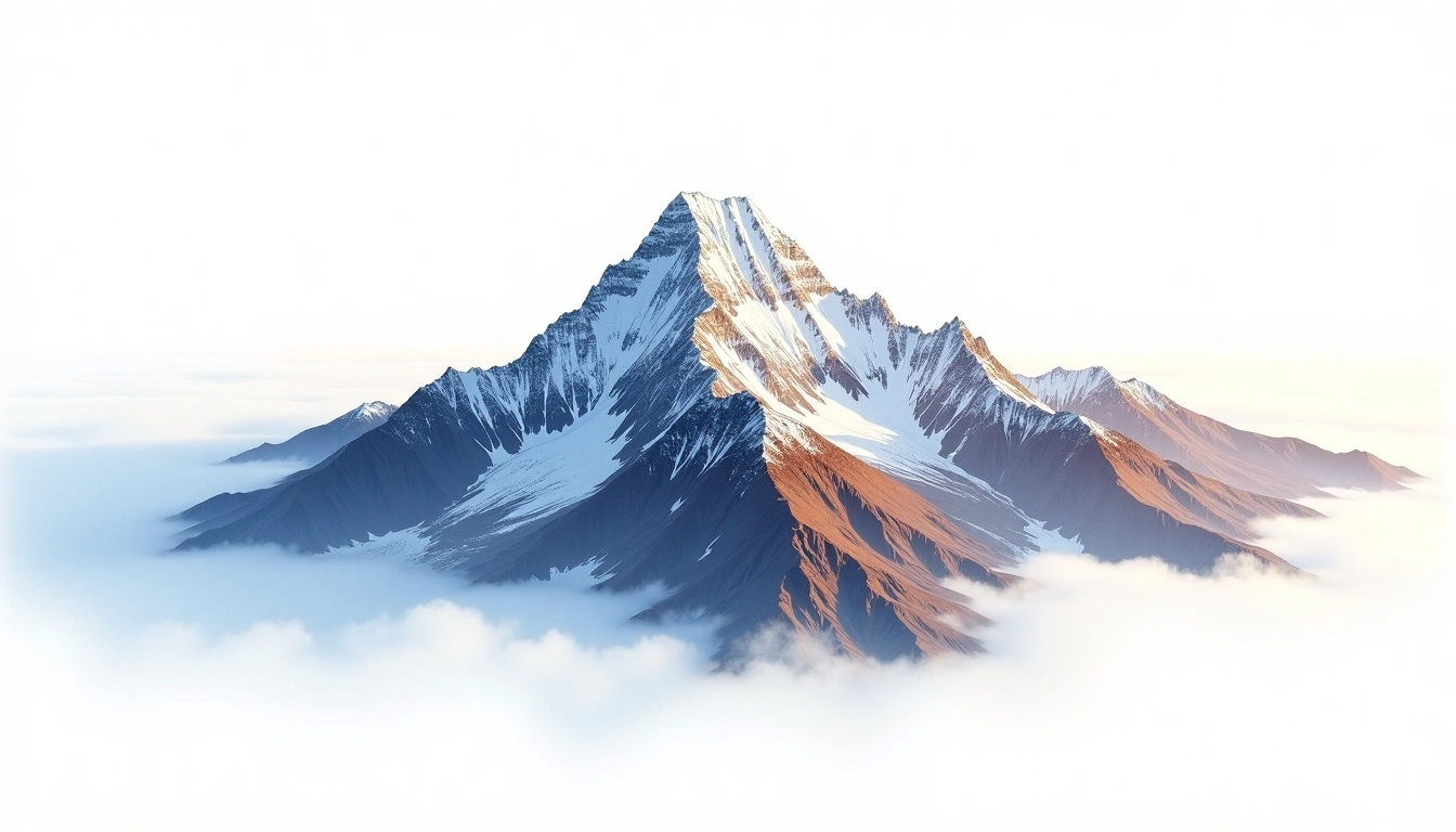 Malubiting — 7,458m — Pakistan — watercolor illustration