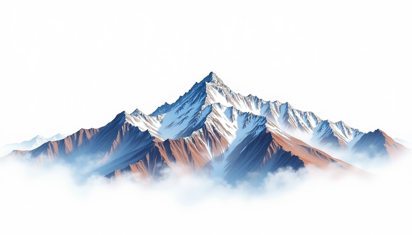 Mamostong Kangri — 7,516m — India — watercolor illustration