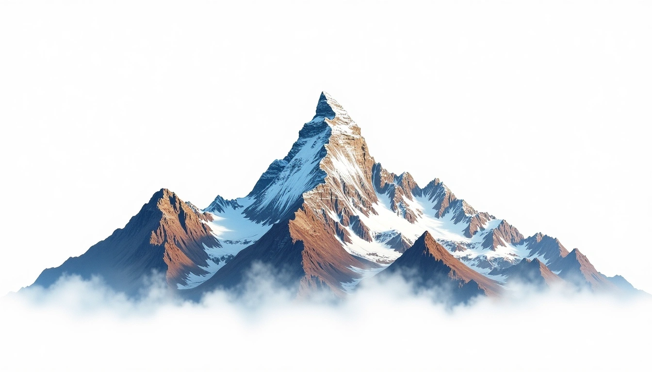 Manaslu — 8,163m — Nepal — watercolor illustration