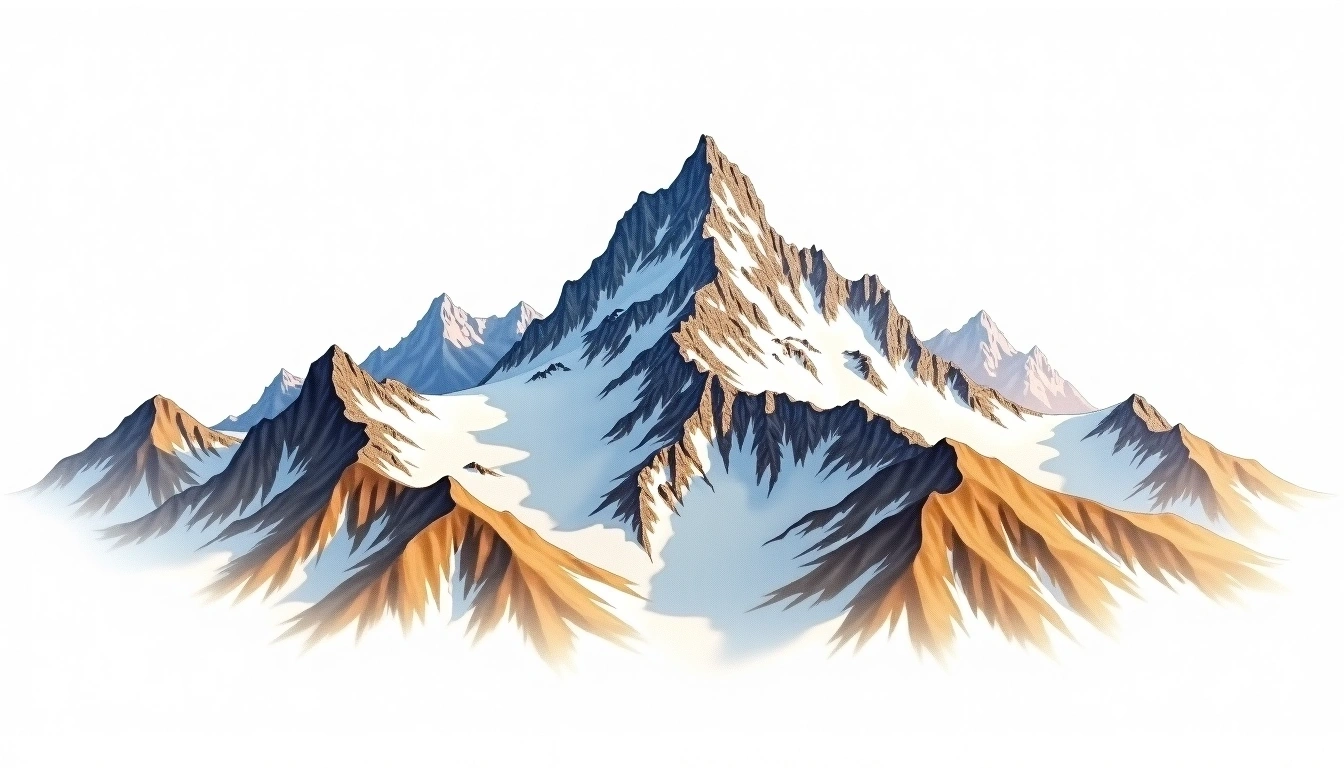 Marmolada — 3,343m — Italy — watercolor illustration