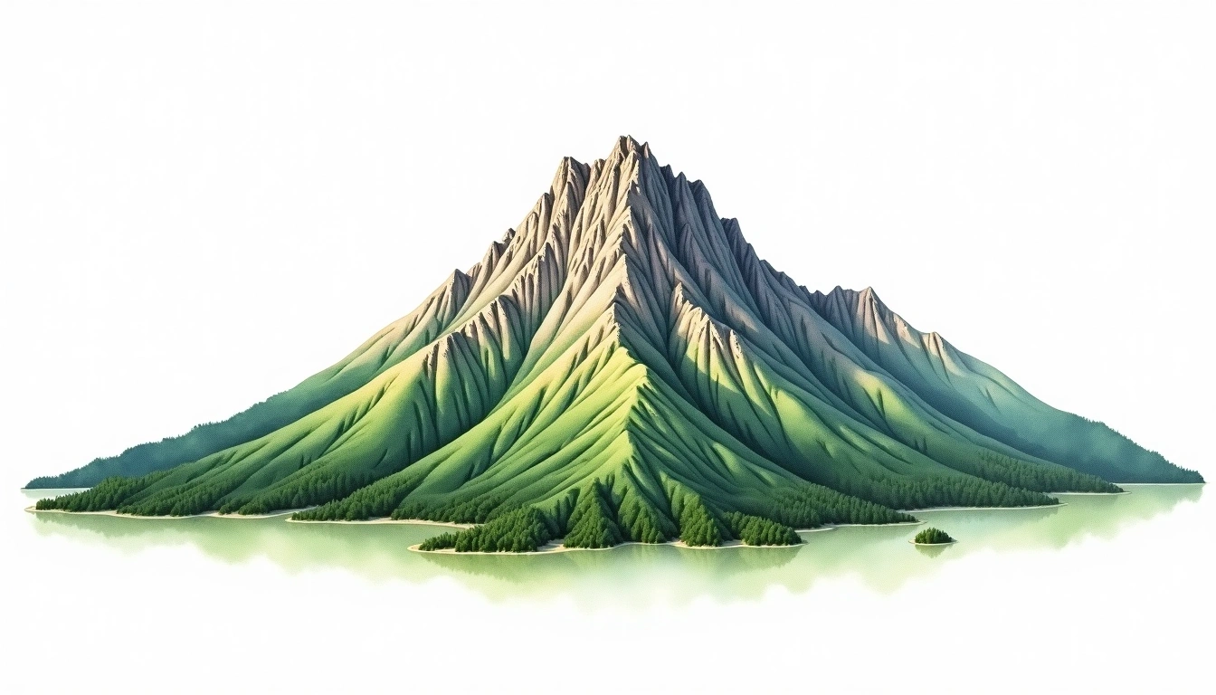 Maromokotro — 2,876m — Madagascar — watercolor illustration