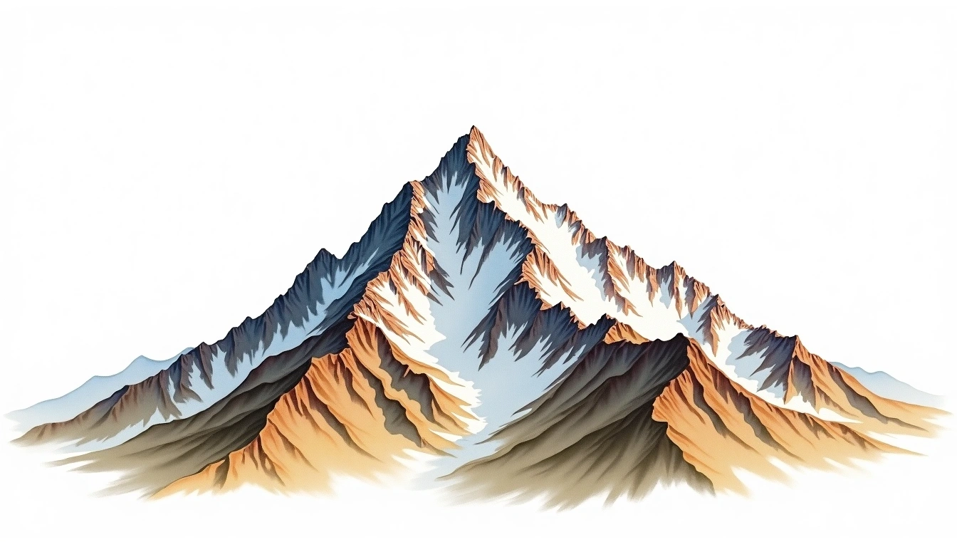 Maroon Peak — 4,317m — United States — watercolor illustration