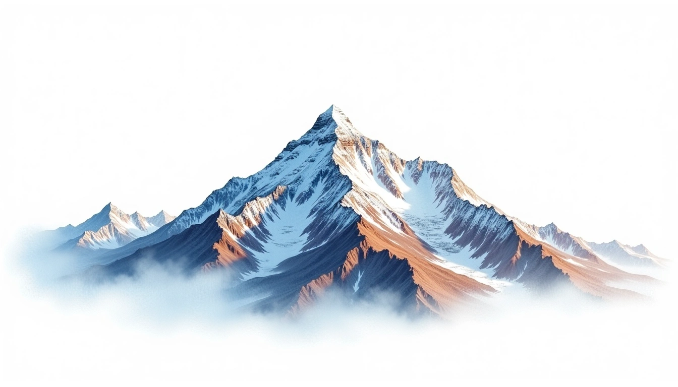 Masang Gang — 7,194m — Bhutan — watercolor illustration