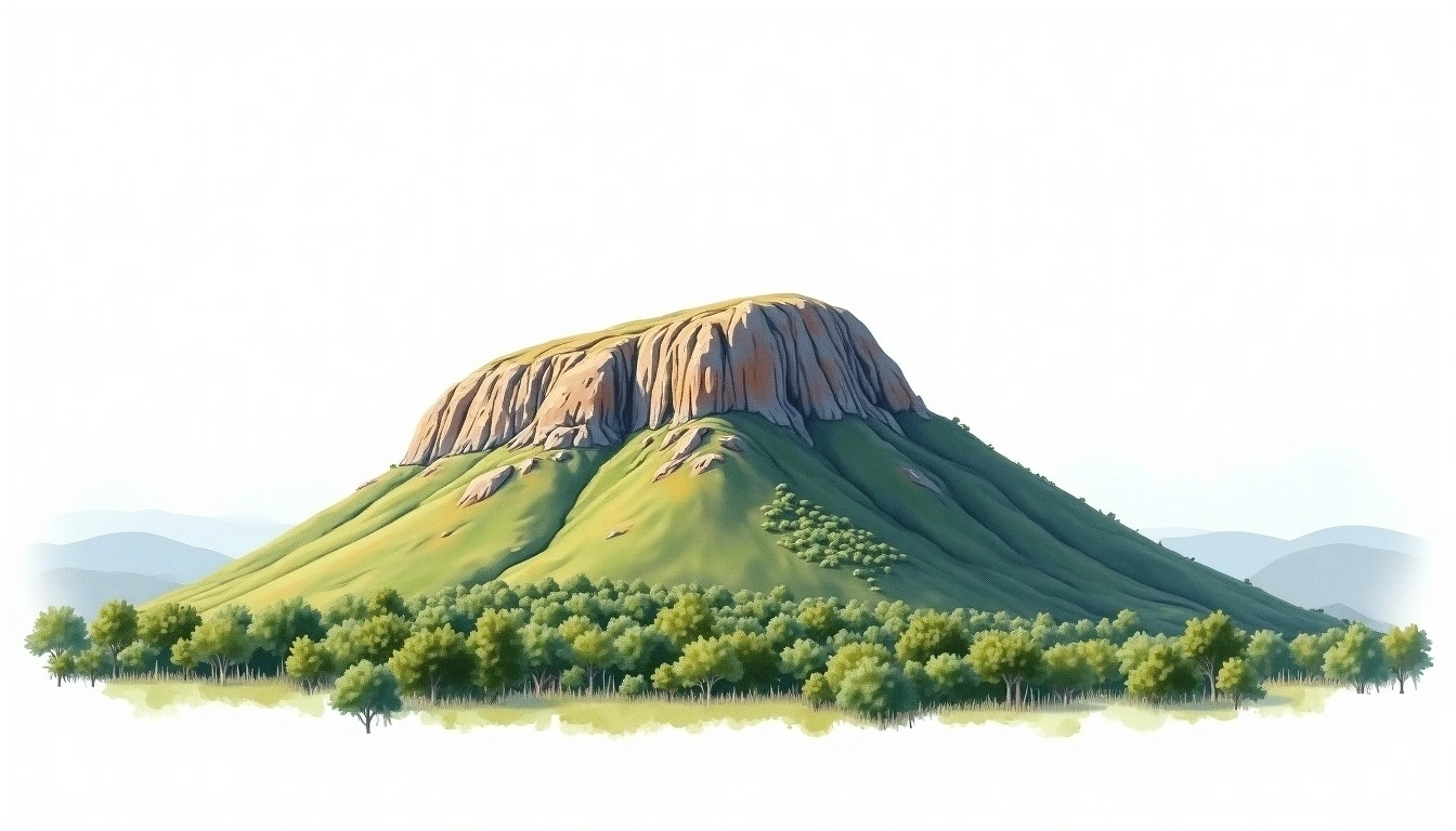 Matobo Hills — 1,549m — Zimbabwe — watercolor illustration